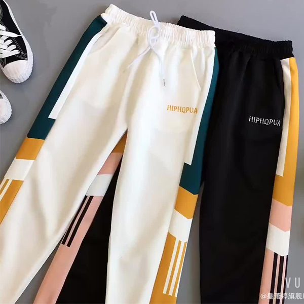 Sports pants women's spring and autumn 2023 new Harun loose little people thin lantern cage beam casual trousers tide ins